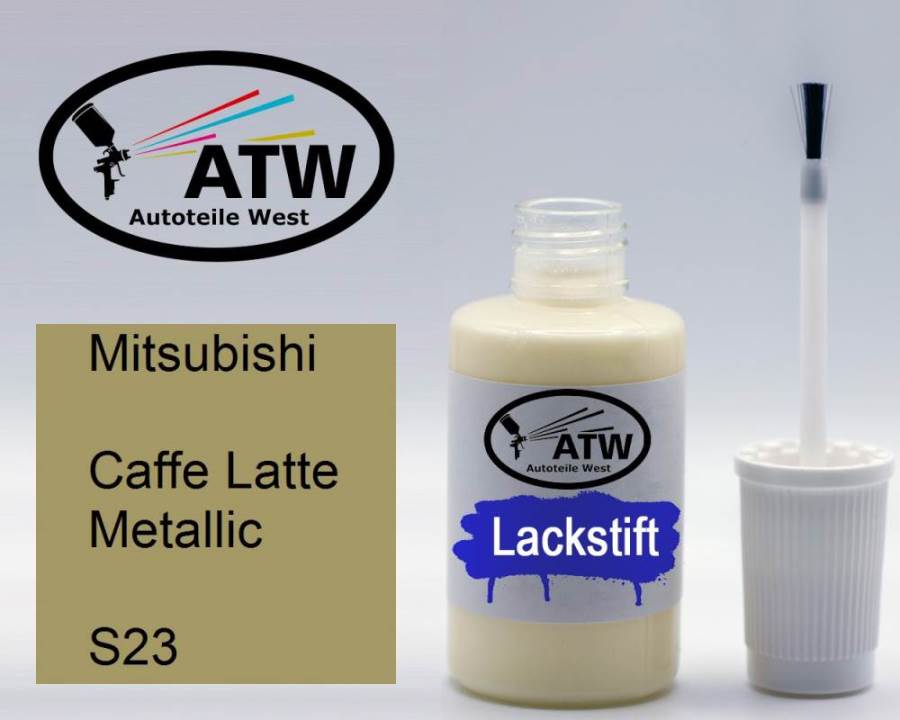 Mitsubishi, Caffe Latte Metallic, S23: 20ml Lackstift, von ATW Autoteile West.